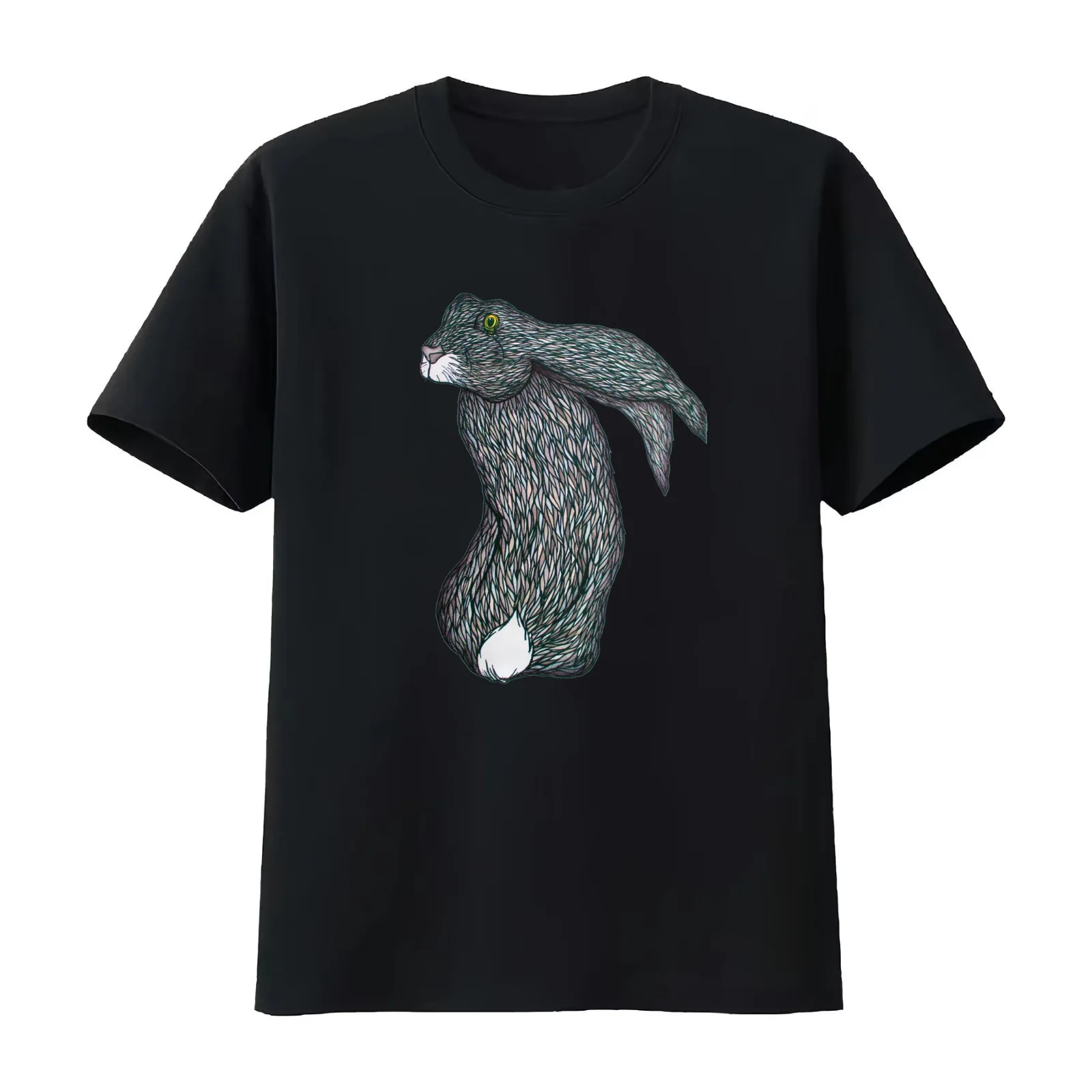 Scared Little Hare T-Shirt Summer Casual Cotton Tee Oversized Streetwear Tops Vintage Graphic Print Loose Fit Short Sleeve