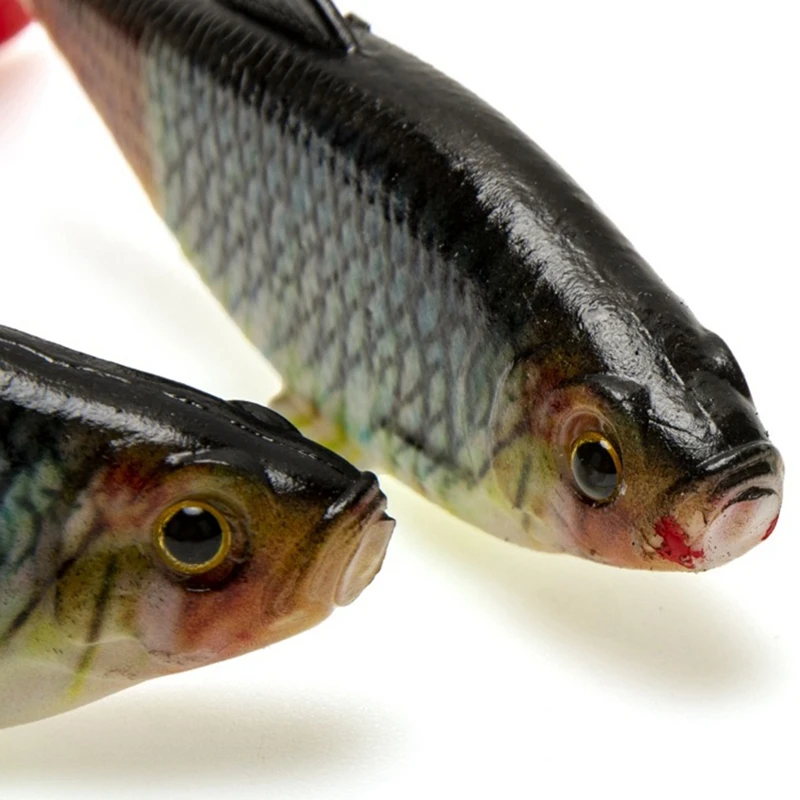 6A-2Pack Angeln Swimbait Weiche Kunststoff Köder, Paddel Schwanz Schwimmen Köder Mit 3D Augen, sinkende Paddel Schwanz Köder Köder