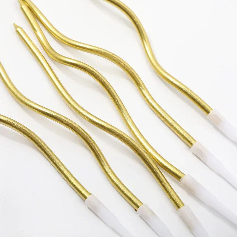 شموع كيك منحنية للزينة ، تزيين كب كيك ، أغطية شموع ، استحمام الطفل ، الكشف عن نوع الجنس ، حفل زفاف ، عيد ميلاد ، 6 روض