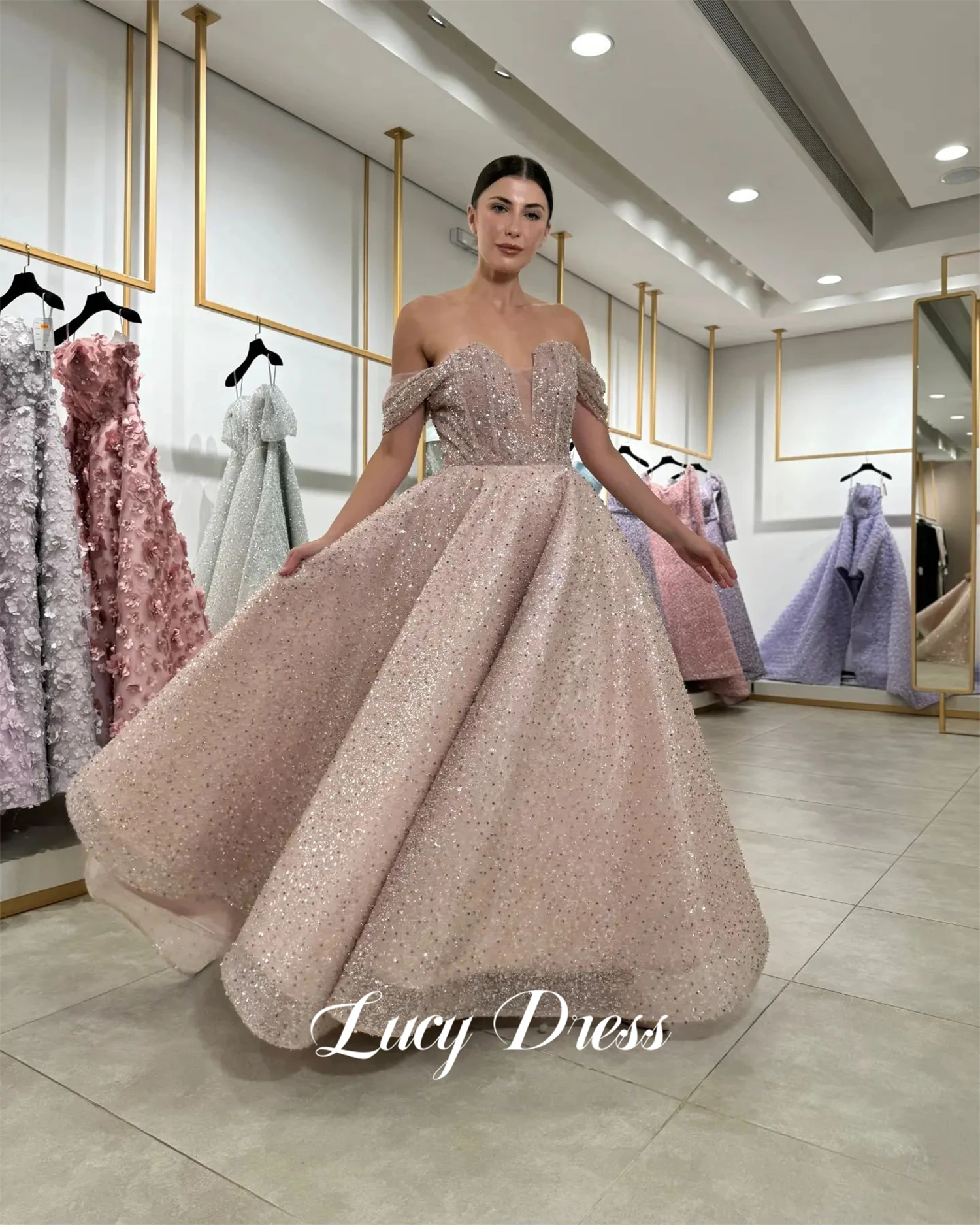 Lucy Elegant Wedding Party Dress Evening Fluffy Mesh Formal Dresses Woman Robe De Soiree Femmes Special Occasions Customized