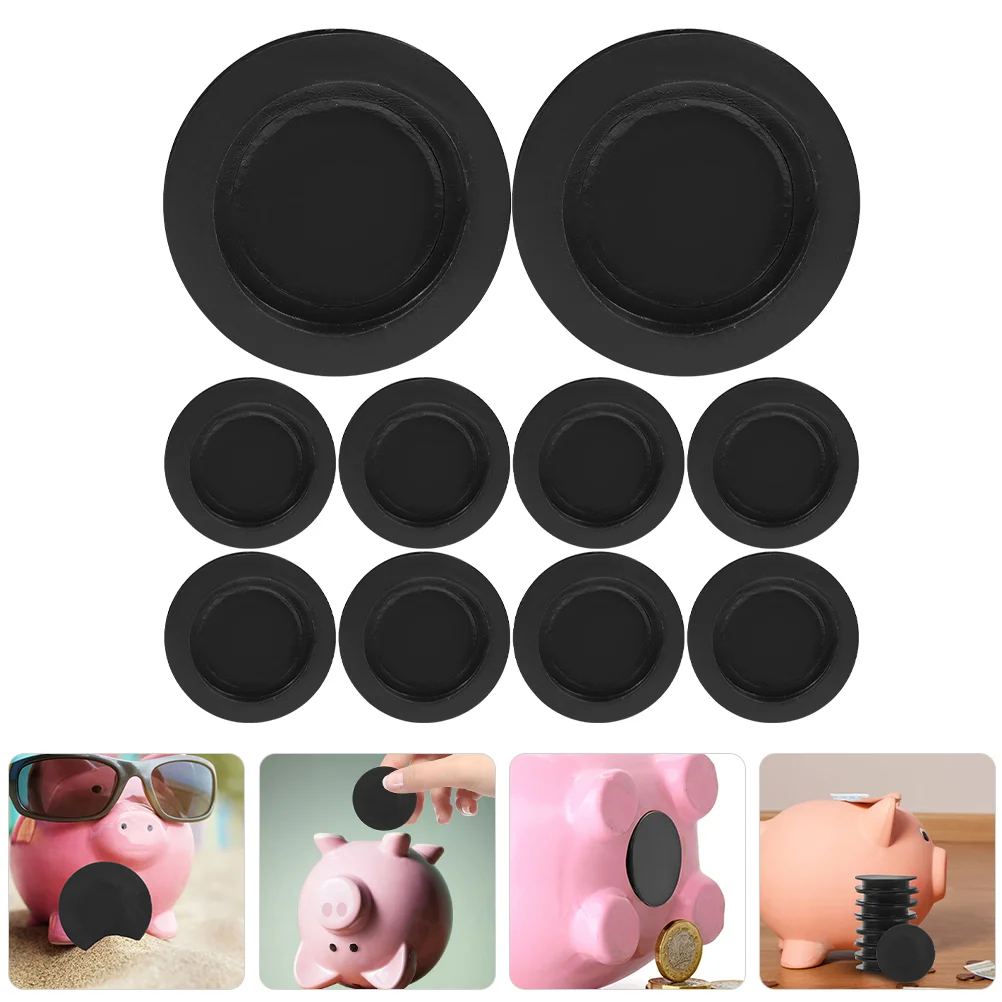 10 Pcs Round Rubber Stopper Piggy Bank Clothing Plug Replacement Stoppers Assorted Sizes Bottom Caps Child for Adults