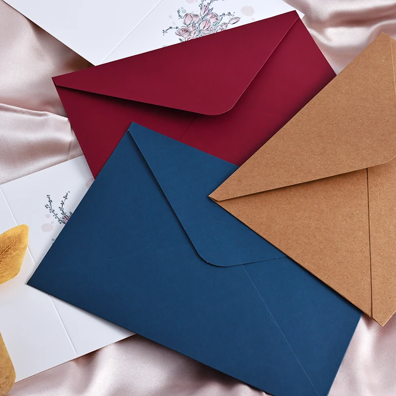 

10pcs Colorful 21.5x15.5cm Envelopes for Wedding 250g Paper Invitation Small Card Business Stationery Supplies Storage Bag
