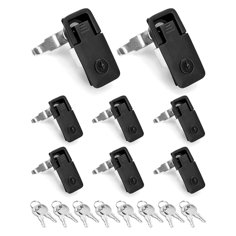 

Compression Latch Flush Sealed Lever Latch Trigger, 8 Pack Latches with 8 Keys Adjustable Lift and Turn, Keyed Alike