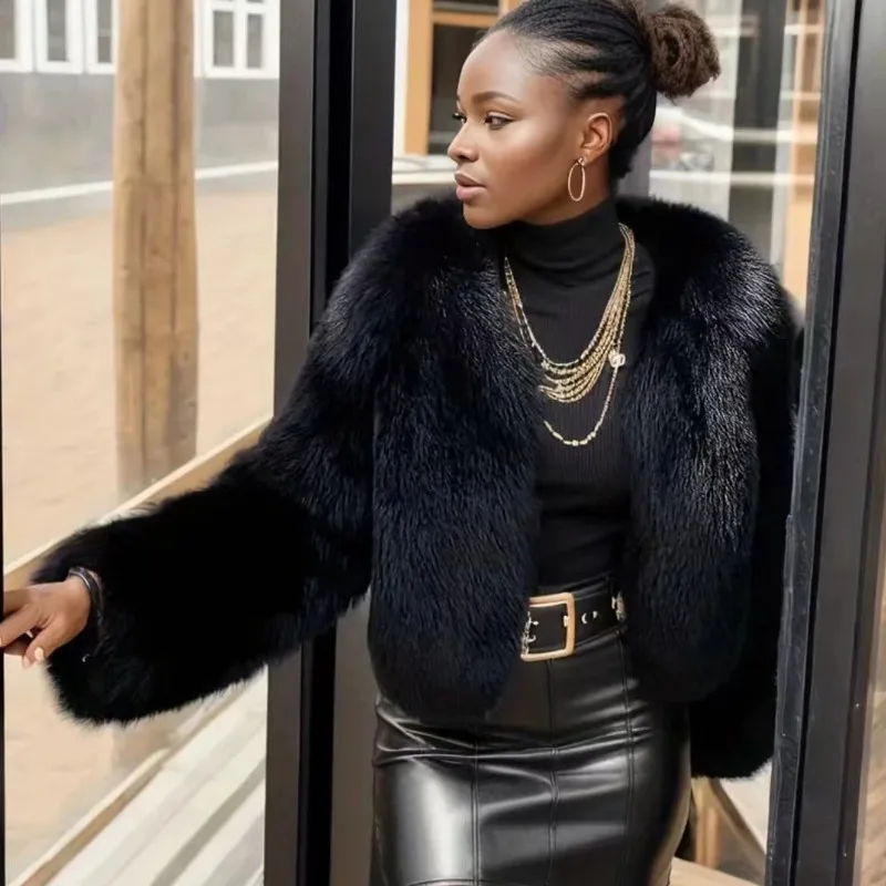 جديد الخريف والشتاء فو الفراء معطف سميك للنساء عبر الحدود النمط الأوروبي والأمريكي معطف أفخم الملابس النسائية #3