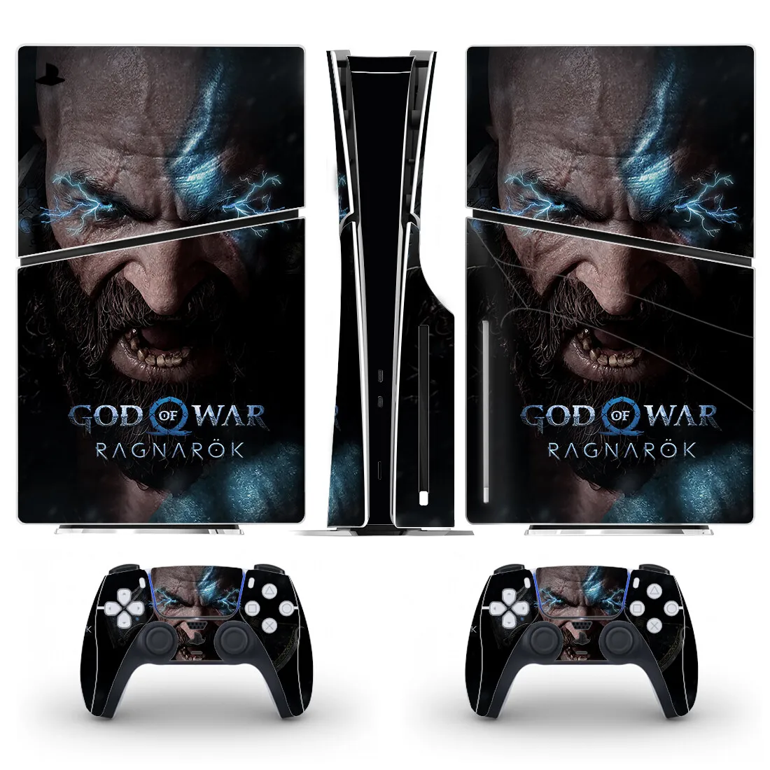 God of War Game PS5 سليم القرص الجلد ملصق ، غطاء لاصق لامع لوحدة التحكم و 2 وحدات تحكم ، الفينيل ، جديد
