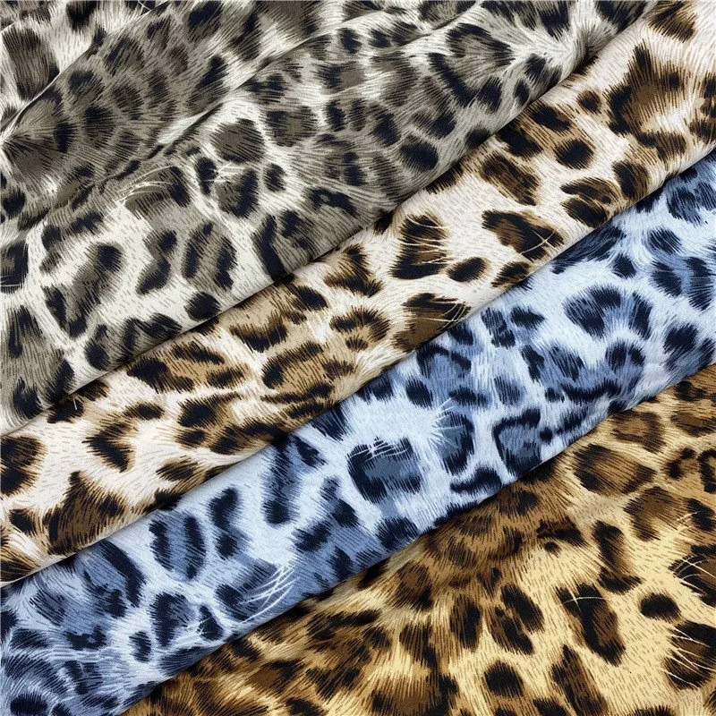 Summer Leopard Print Polyester Fabric By The Yards Beach Dress Clothing Soft Tailor Designer Fabric Opaque