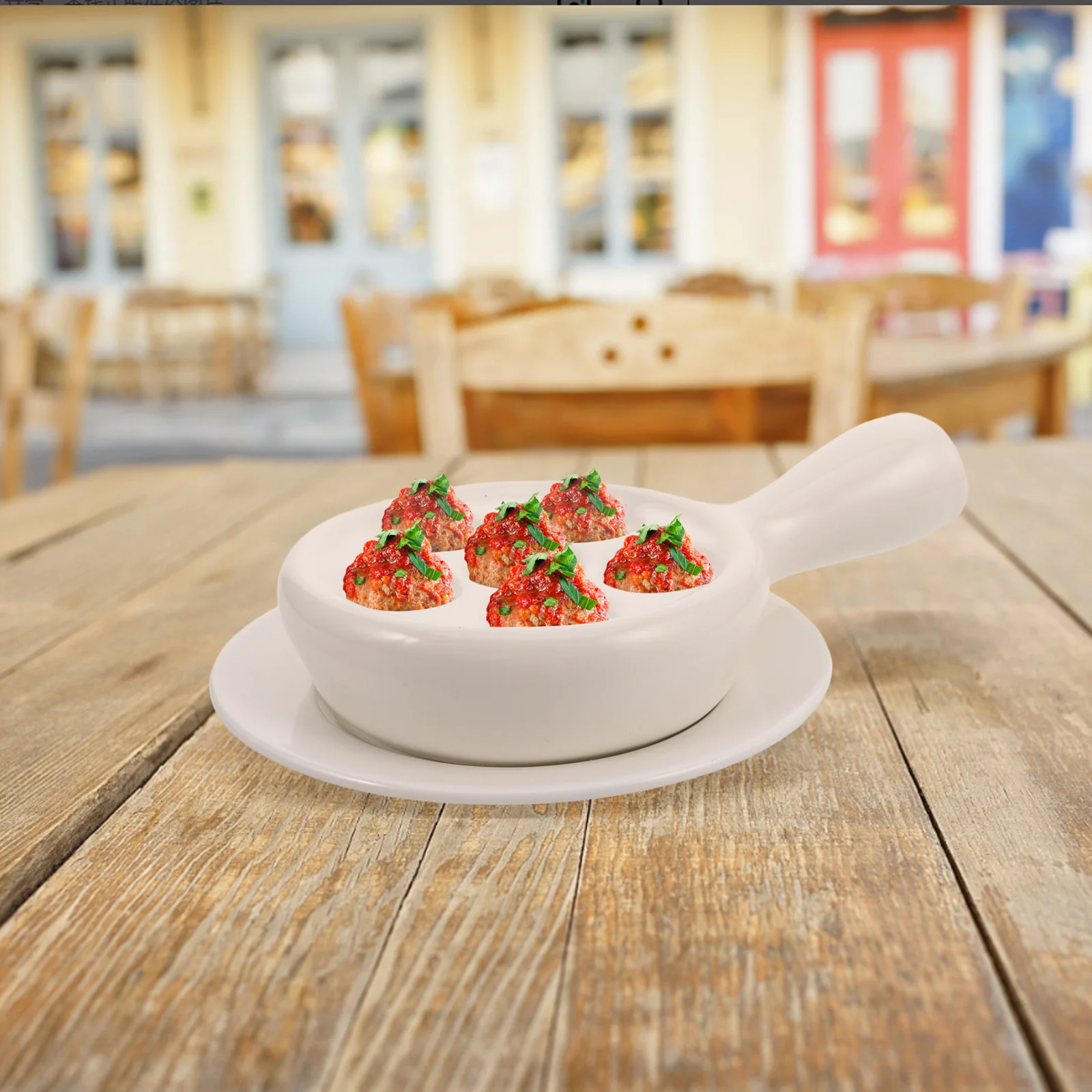 

Ceramic Escargot Baking Dish 6 Wells Snail Plate Oven Grill Rack Broiler Pan for Seafood Snacks Broiler Pan for Oven