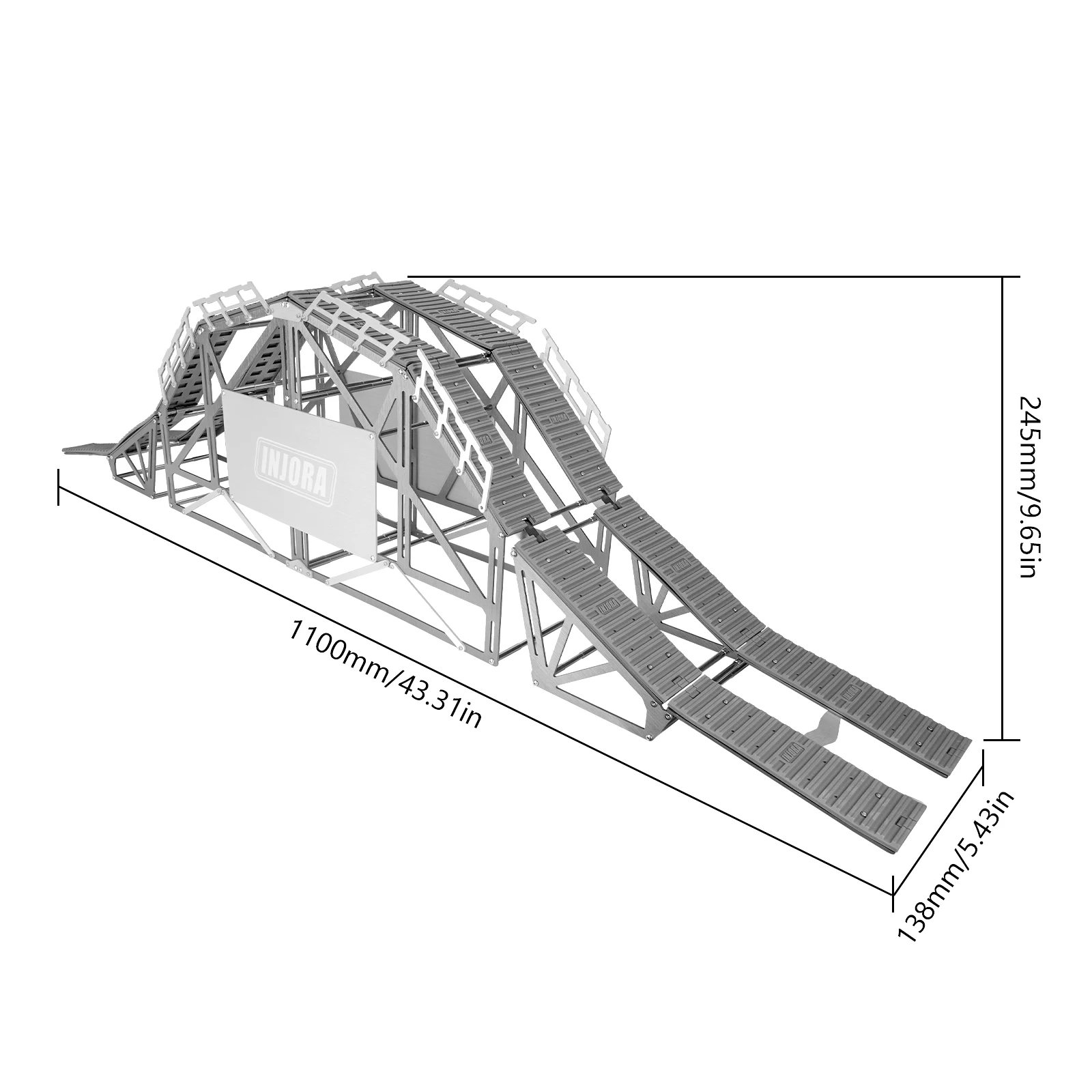 INJORA Bridge Course Obstacle Kit for 1/18 1/24 RC Crawer Car SCX24 AX24 TRX4M FCX24