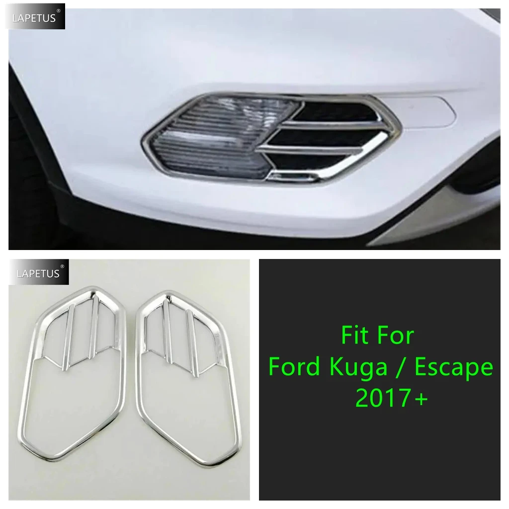 

Auto Chrome Front Head Bumper Fog Lamps Lights Decor Molding Frame Accessories Cover Trim For Ford Kuga / Escape 2017 2018 2019