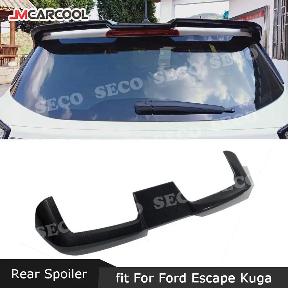 

For Ford Escape Kuga 2013-2019 ST Style Rear Spoiler Roof Wings ABS White Black Carbon Look Color Rear Boot Trim Cover