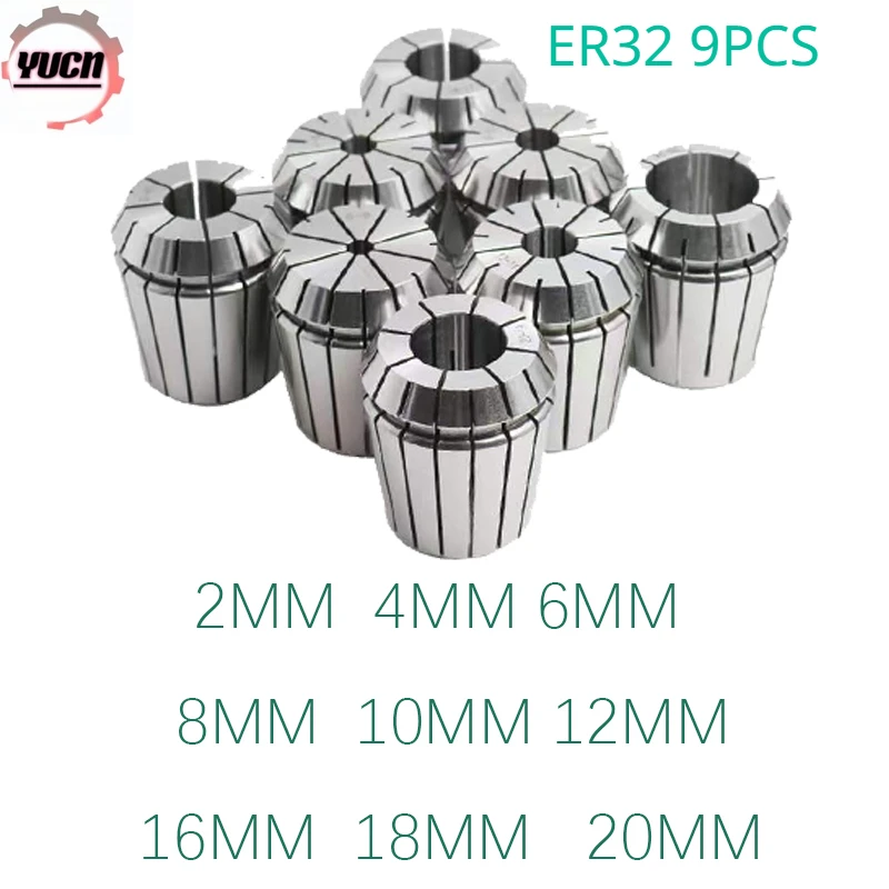 ER32 9pcs Set Spring Collet Chuck Set Milling MT Chuck MT2 MT3 MT4 ER32 For CNC Engraving Machine Milling Lathe Tool Holder