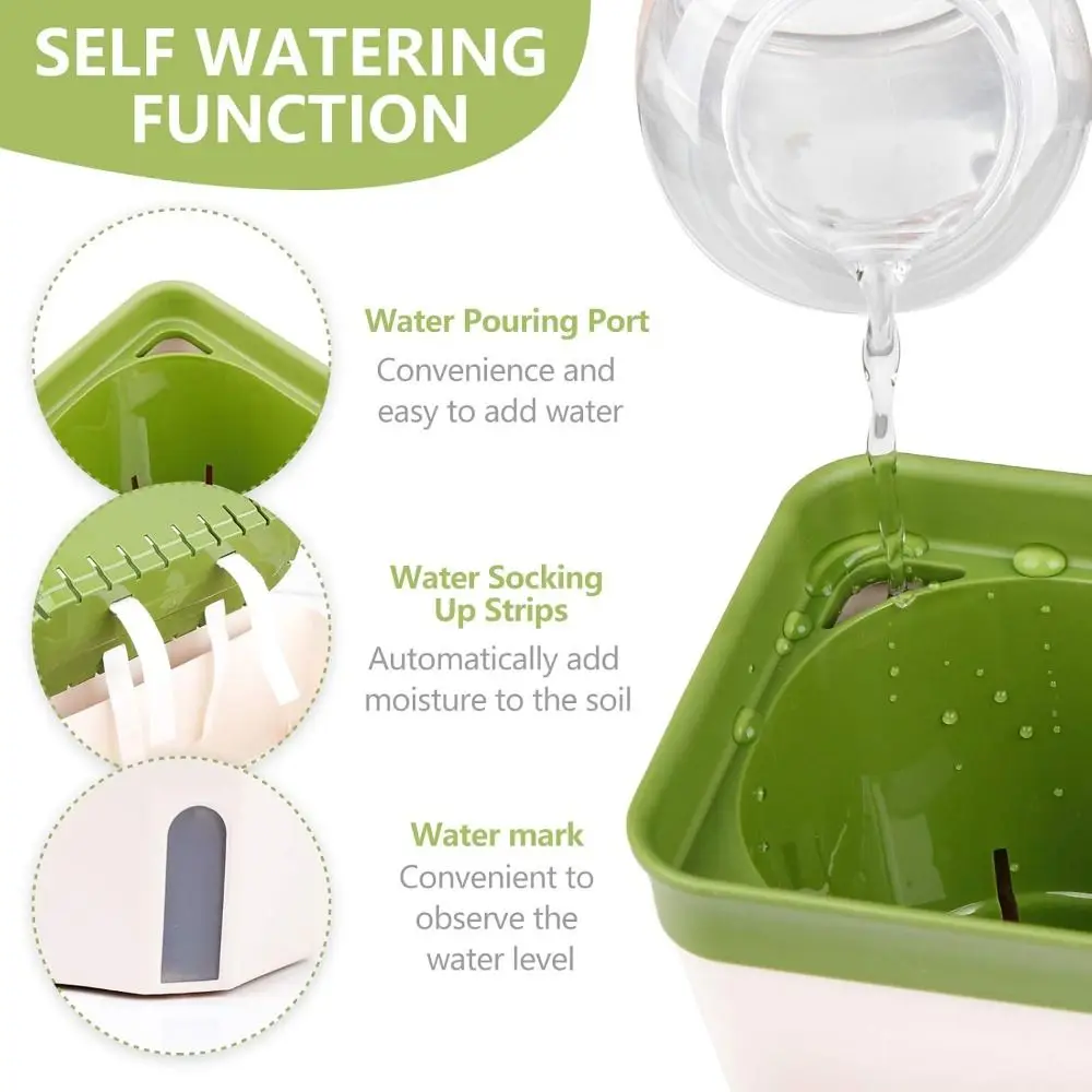 High Quality Modern Self Watering Planter Pots Decorative Visual Water Level Window Indoor Planter Herb Planter Box Vegetables