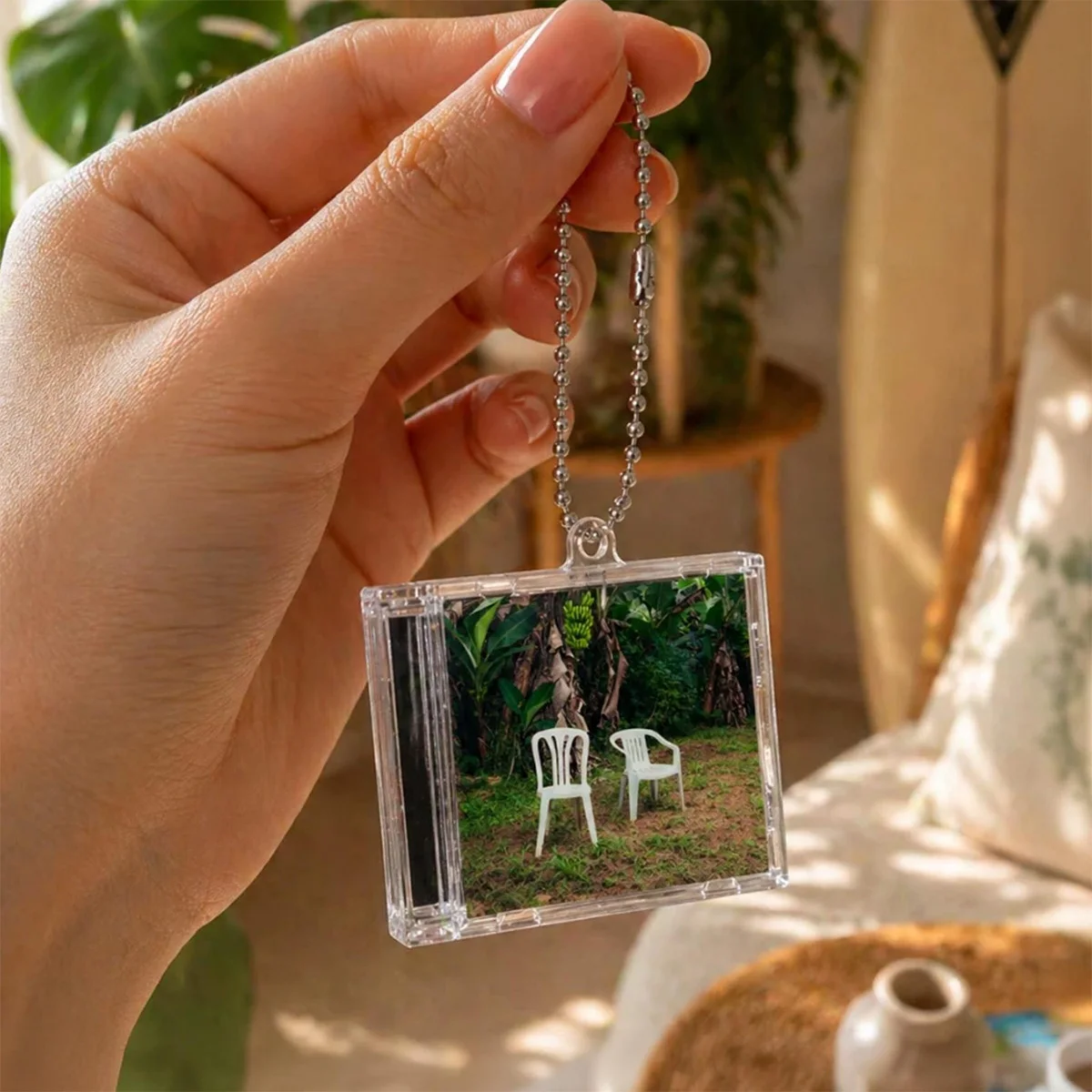 Custom Clear Mini CD‑Case Pendant, Custom Printed Album Art Charm, Chic Bag Accessory for Modern Music Collectors