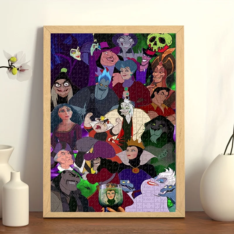 1000pcs Disney Villains Jigsaw Puzzle - Maleficent, Cruella de Vil, Ursula, Jafar, Hades, Dr. Facilier, Kuzco, Yzma - Large Ch