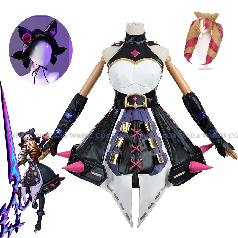 

Game LOL Soul Fighter Gwen Cosplay Costume Game Gwen Costume Halloween Outfit Women Dress Full Set With Hat New Skin