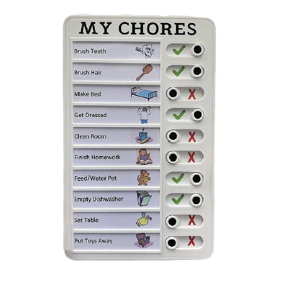 My Chores Checklist Memo Plastic Board, Detachable and Reusable Creative Memo Checklist for Check Items and Form