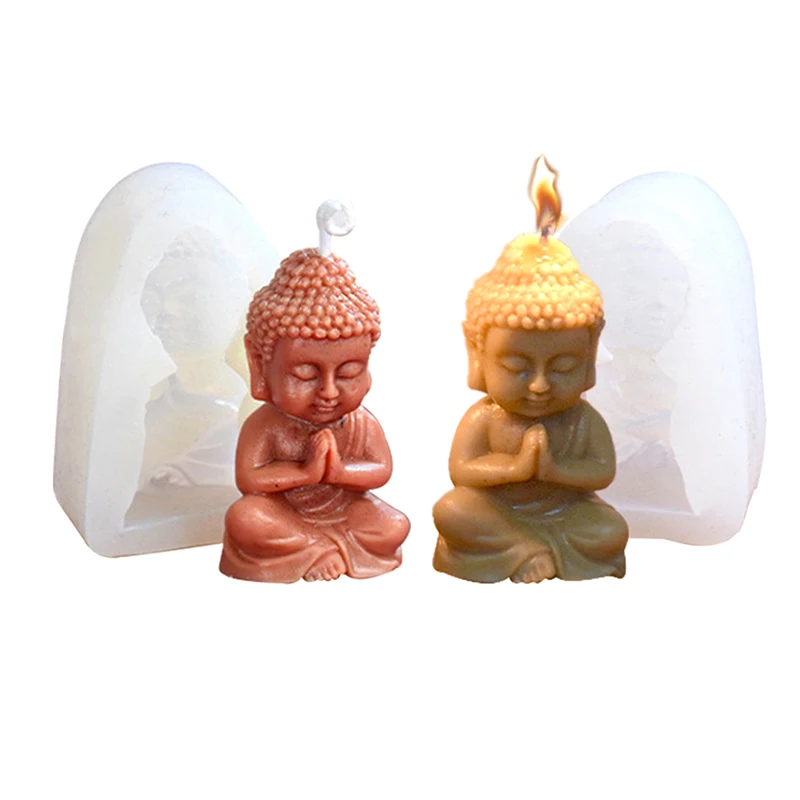 1pc 3D Maitreya Silicone Candle Mold DIY Church Buddha Making Plaster Epoxy Resin Aroma Soap Chocolate Baking Molds Decoration