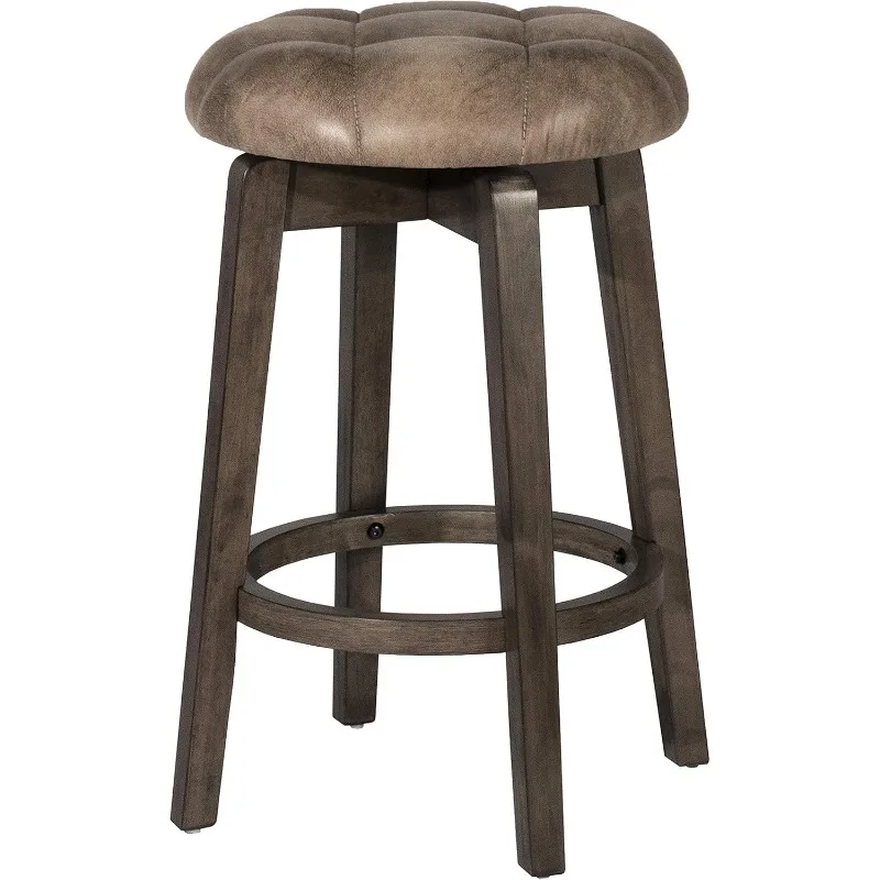 Odette Wood Backless Counter Altura Swivel Stool