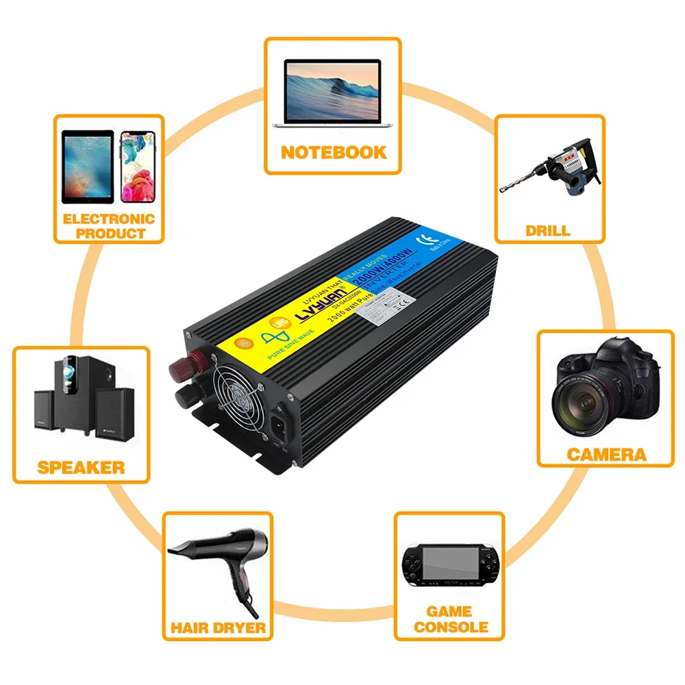 Ups Wechsel richter reine Sinus welle 2000W/4000W Netzteil Wechsel richter mit Batterie ladegerät LED-Anzeige Gleichstrom Wechsel richter für Solarmodule