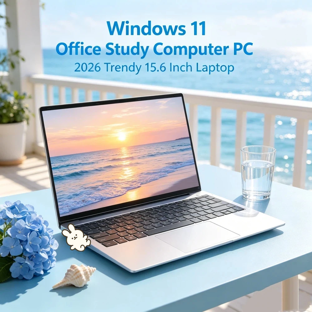 

New Ultra Slim Laptop 15.6 16GB RAM 2TB SSD Intel N3700 Gaming PC 1920*1080 Display Office Study Computer PC Windows 11 Pro