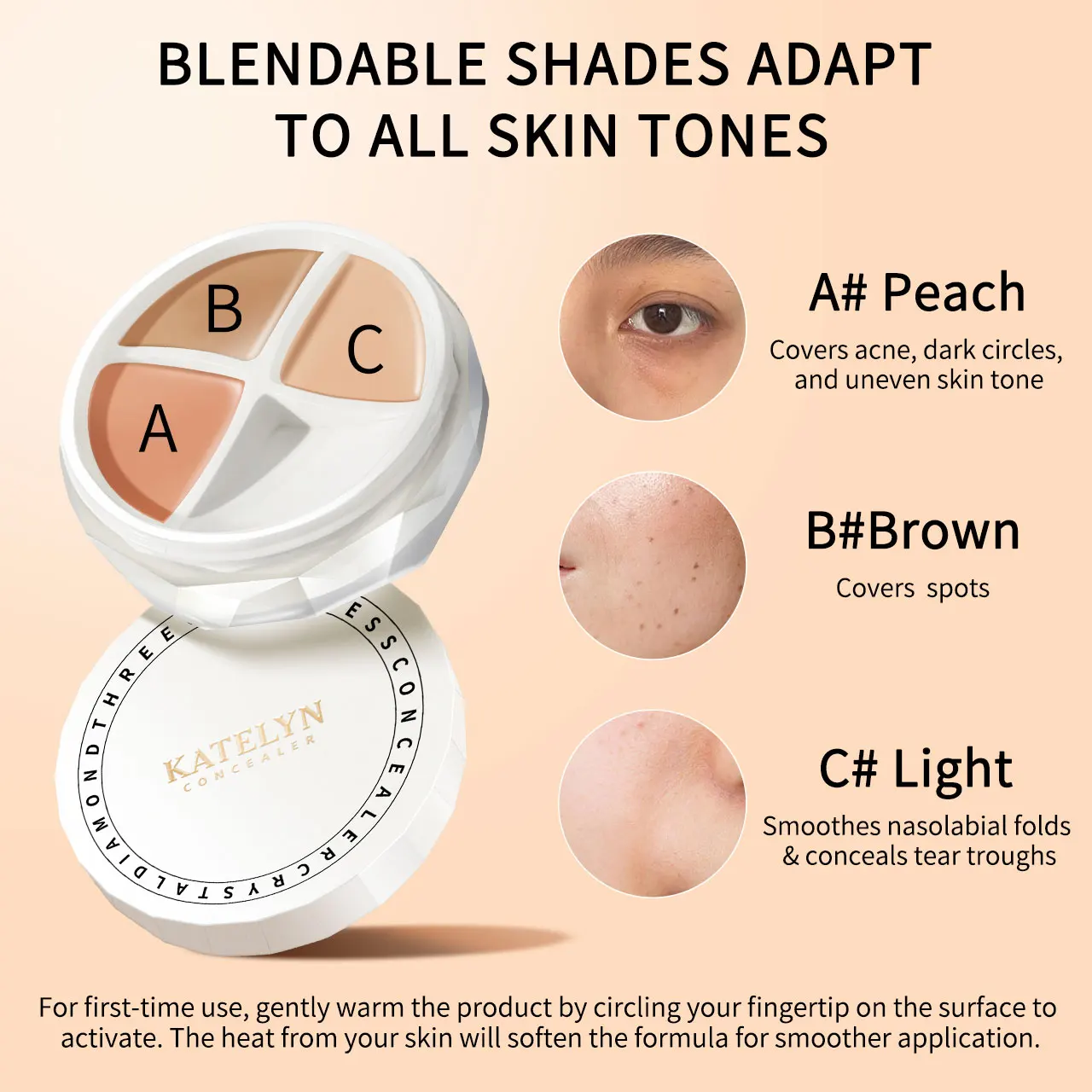 3 Color Concealer Palette Creamy Texture Oil Control Matte Concealer Waterproof Sweatproof Multi‑use Face Contour Makeup