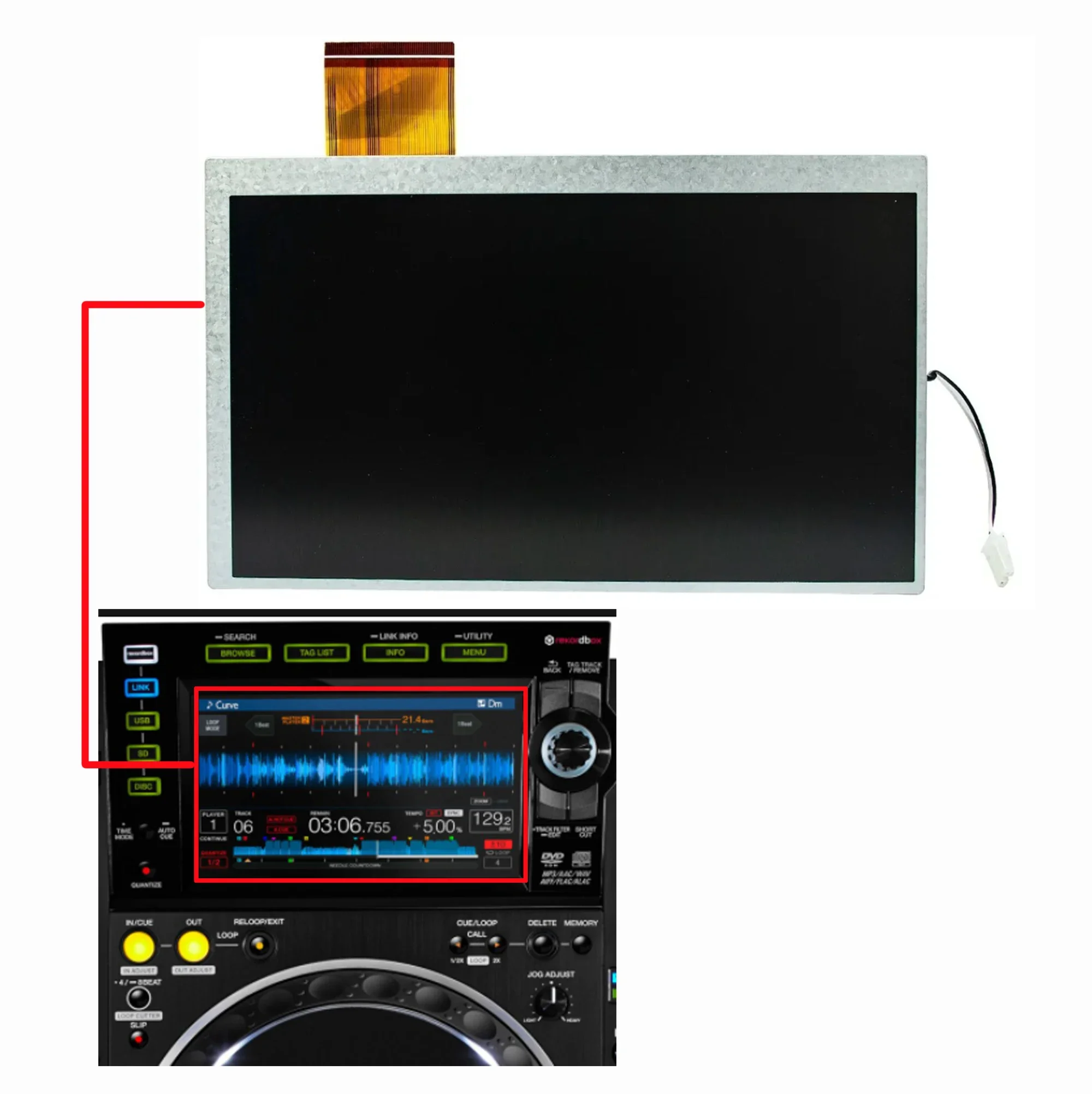 LCD Display Screen for PIONEER CDJ-2000NXS2 CDJ-2000 NEXUS 2 DISPLAY PANEL CDJ2000NXS2 LCD Display Repair Accessories Parts