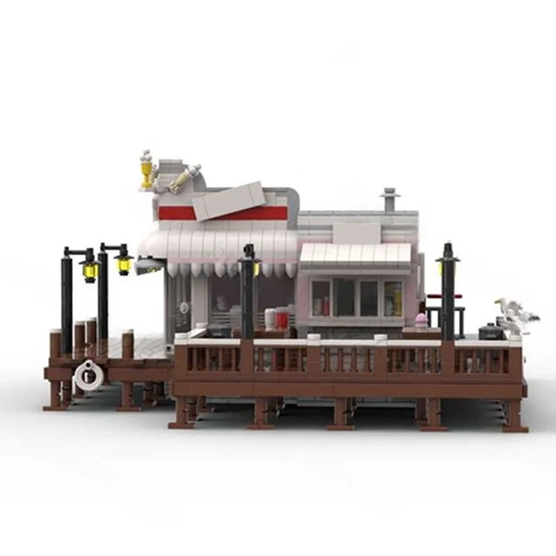 2496 قطعة MOC الآيس كريم متجر وحدات نموذج اللبنات لعبة العمارة لتقوم بها بنفسك فكرة إبداعية هدايا عيد الميلاد التعليم عيد ميلاد #2