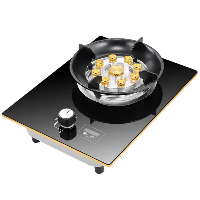 Gas stove single cooktop desktop timing gas stove fierce fire stove stainless steel embedded estufas de gas para casa