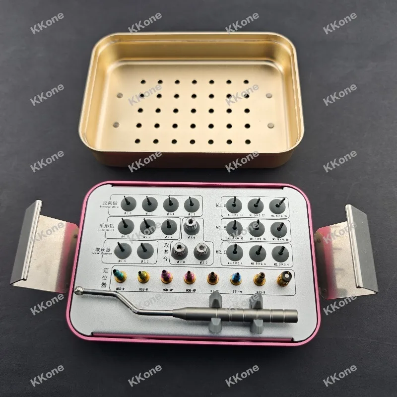 30Pcs/set High-End Dental Implant Broken Screw Removal Kit Multi-System with Aluminum Case Med SS Dentist Instrument