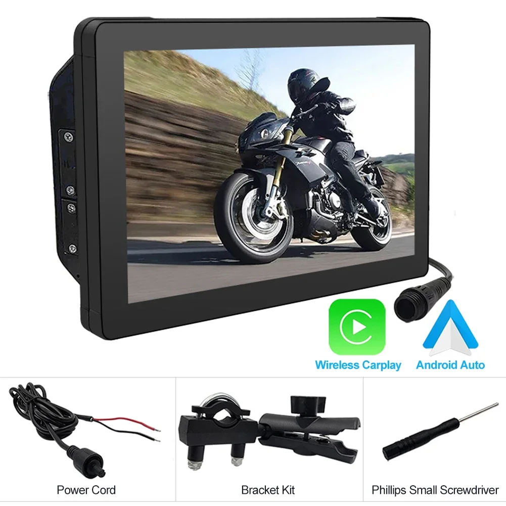 

7Inch Motorcycle HD Display GPS Navigation Built-in Carplay/Android Auto WIFI/BT Link Wireless GPS Touch Screen Waterproof IPX7