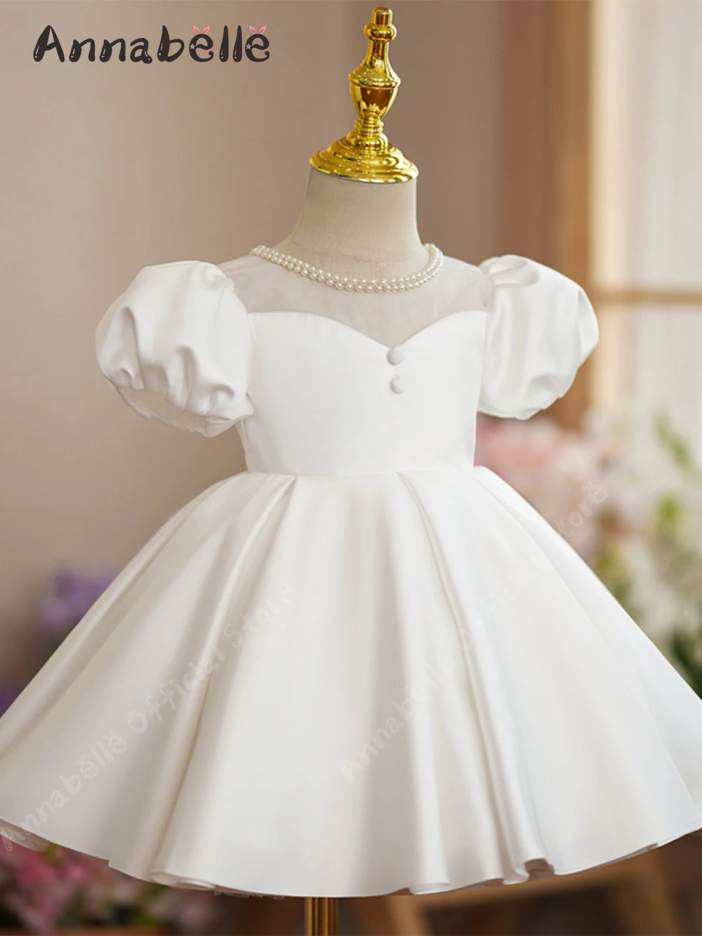 

Annabelle Cute Girl's Dress Short Sleeve Knee Length Fluffy Dress Ball Gown For Girl Elegant Wedding Party Girl Dresses