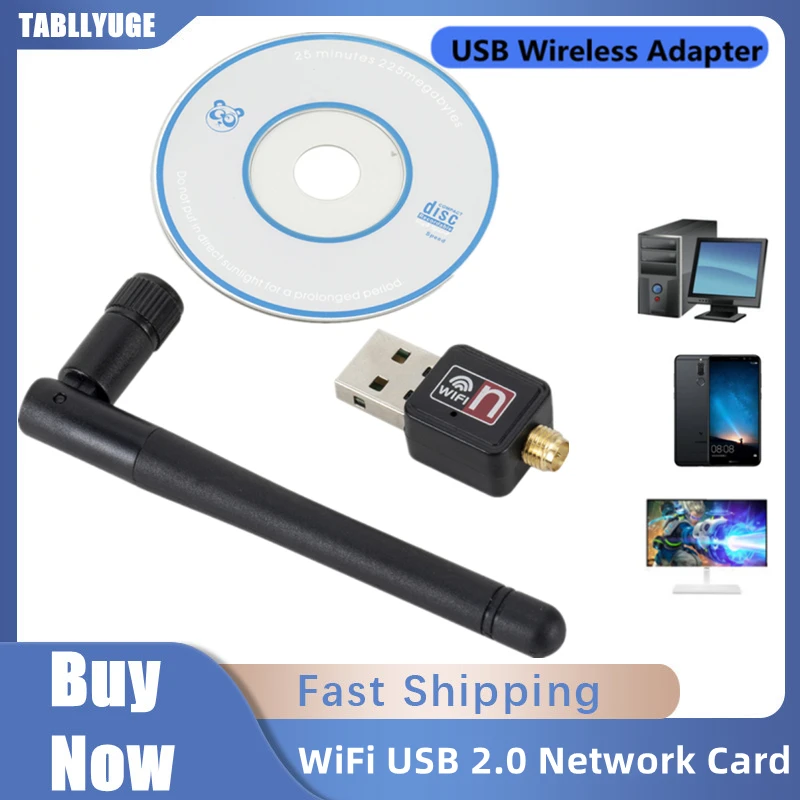 

WiFi Network Card Mini USB Adapter Card 150 Mbps 2dBi WiFi adapter PC WiFi Antenna WiFi Dongle 2.4G USB Ethernet WiFi Receiver