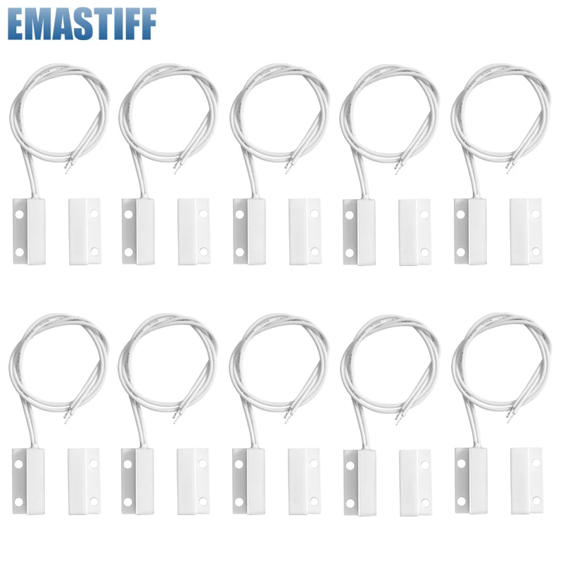 1/2/3/4/5/10/20PCS MC-38 Wired Door Window Sensor Magnetic Switch For Wired WIFI GSM Home Alarm System normally Closed Nc