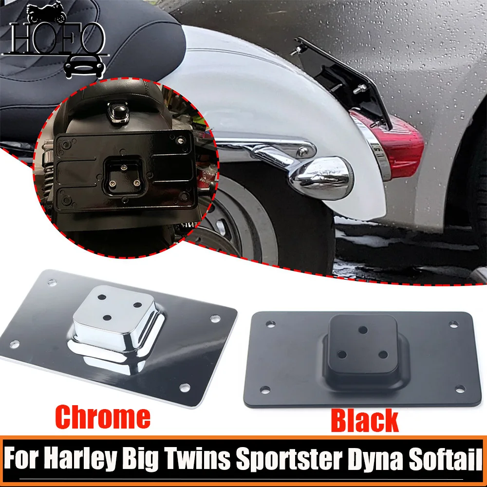 

Steel Motorcycle Laydown Tilt License Plate Kit Frame Mount For Harley Big Twins Sportster Dyna Softail 1973-UP 7''X4''Universal