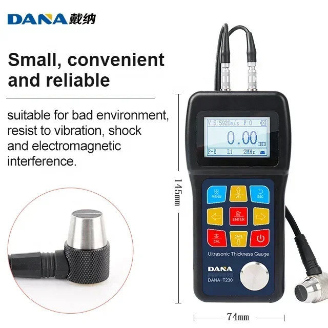 hot sale T230 Digital Ultrasonic Through Metal Coating PE EE Thickness Gauge Meter industrial metal detectors steel metal plasti