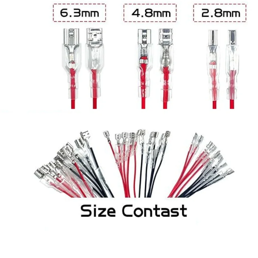 Spring Loaded Electrical Connectors for For female Speaker Wires 2.8 4.8 6.3mm 30 pcs Copper Conductors ABS Insulated Housing