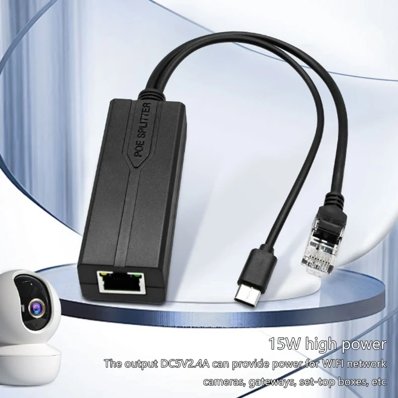 100 متر/1000 متر 48 فولت إلى 5 فولت POE الفاصل القياسية معزولة نوع-C USB وحدة امدادات الطاقة POE الخائن