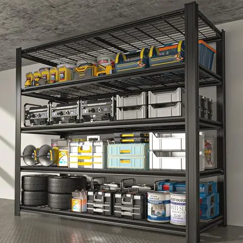 Garage Shelving, Heavy Duty Storage Shelves Metal Shelf Unit Adjustable Industrial Storage Racks for