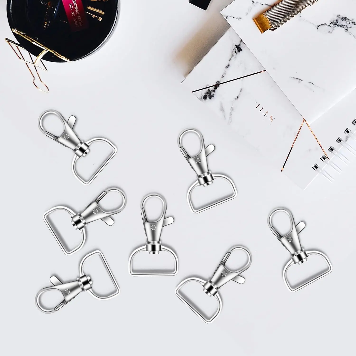 20/50 مفتاح سلسلة خطاف مشبك مع حلقة رئيسية DIY بها بنفسك الحرف اليدوية D حلقة كليب الحبل ملحقات الأجهزة مناسبة لصنع سلسلة المفاتيح #4