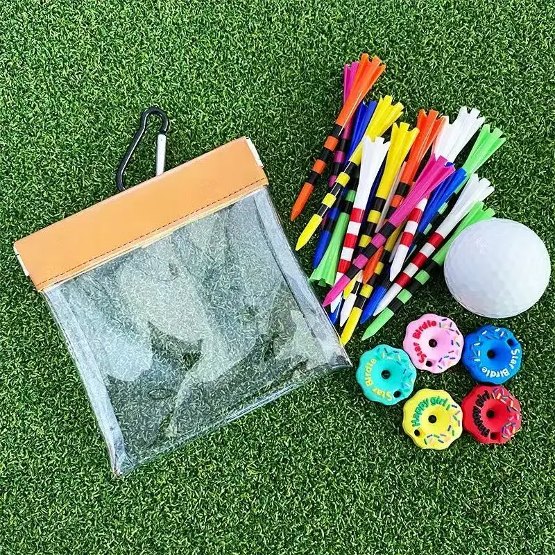 

Transparent Golf Tees Pouch & Golf Ball Bag with Clip - Auto Closure, Waterproof Large Capacity Storage for Golf Accessories