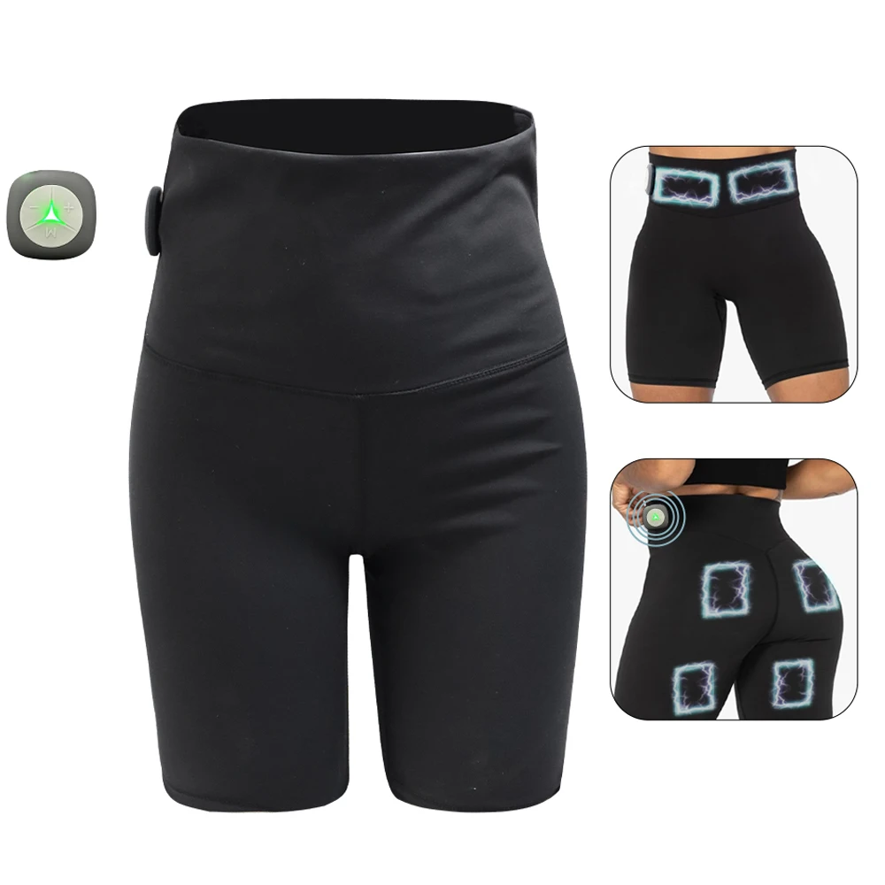 Intelligent Microcurrent EMS Shaping Yoga Shorts Muscle Stimulation Massage Shorts Slimming Leg Exercise Suitable for Gym