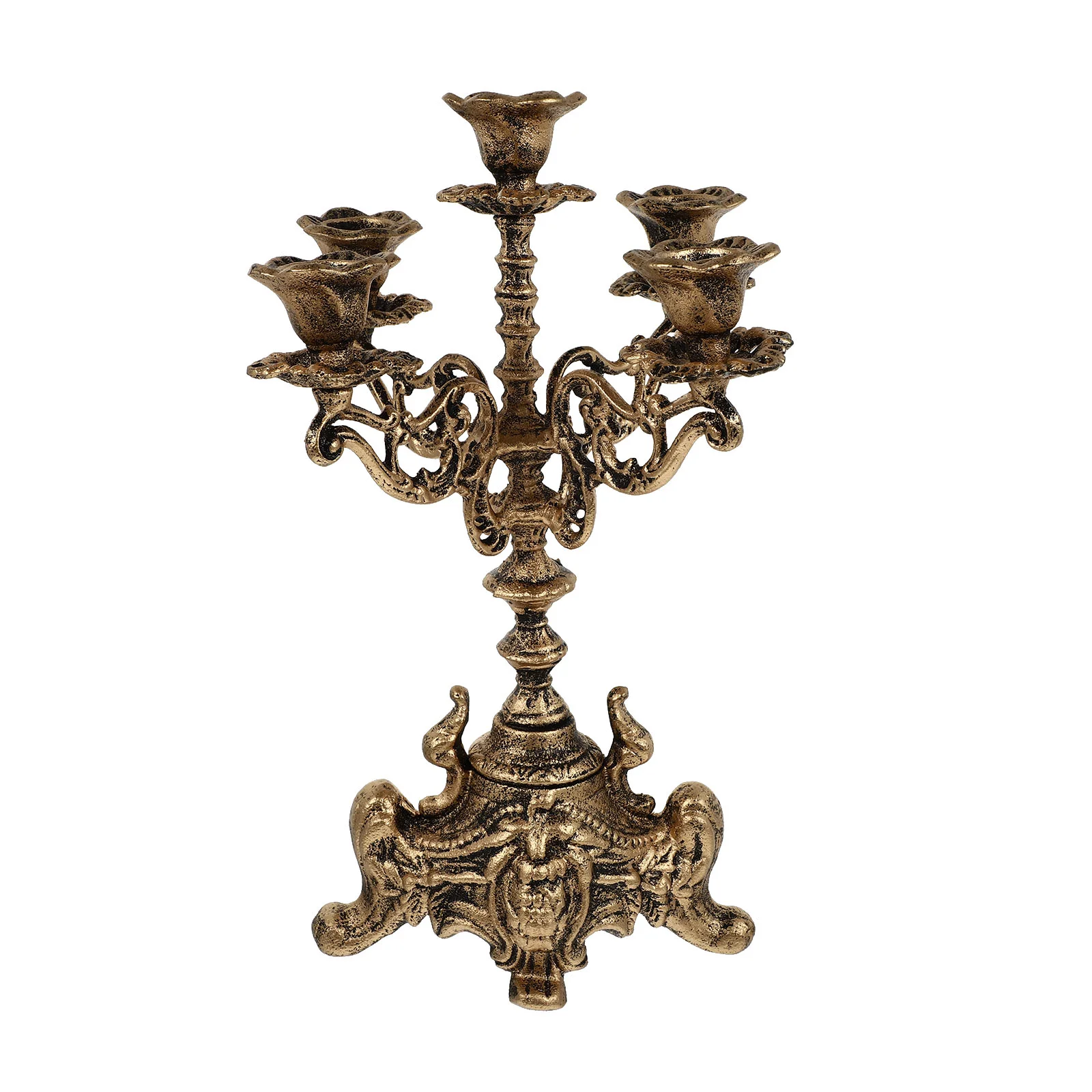 

Candlestick Practical Ornament Retro Style Stand Holder Banquet Decoration Chic Cast Iron Decorative Coffee Shop