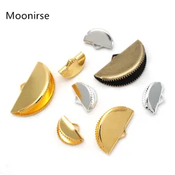 50pcs 13/15/20/25mm Metal Crimps End Caps For Tassel Leather Cord End Fastener Connectors Clasps Jewelry Making HK096
