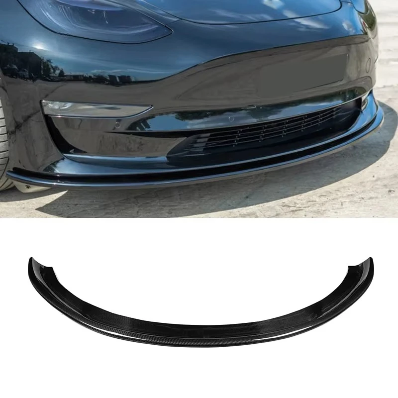 

Carbon Fiber Front Bumper Lip Splitter for Model 3 2017-2021 Body Kit Front Lip Spoiler Diffuser Chin Guard Protector