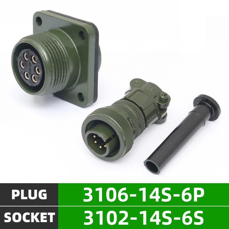 5015 Us Military Standard Waterproof Aviation Plug And Socket 6-Pin MS3106A-14S-6S MS3102A-14S-6P