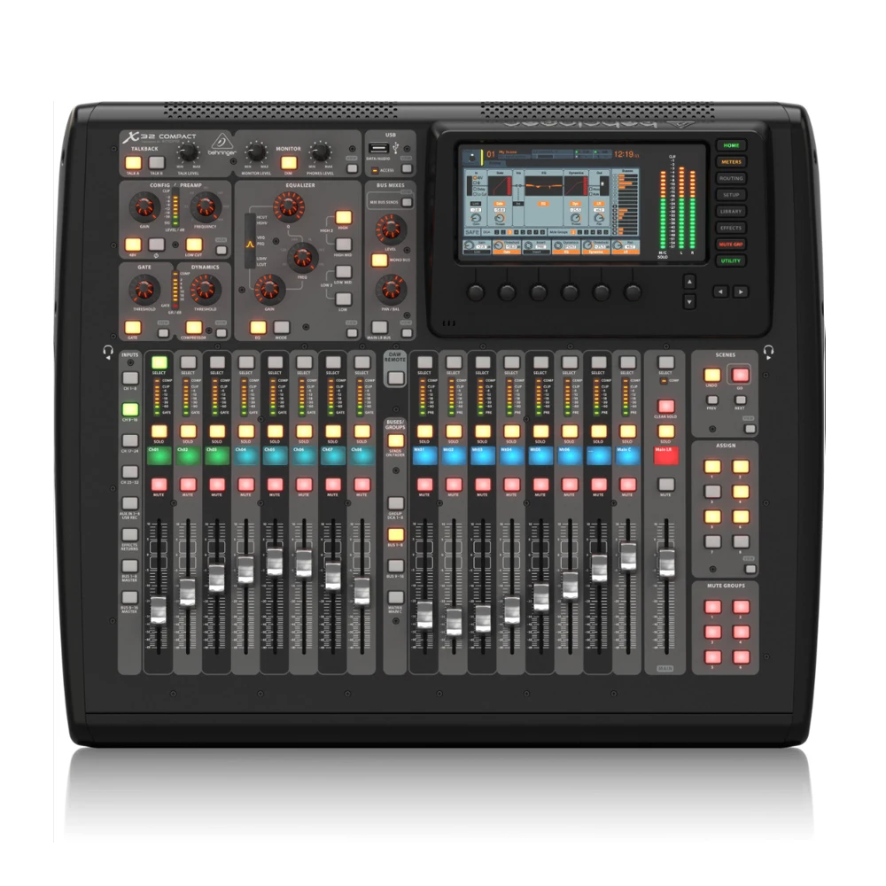 

Behringer X32 Compact 40-channel Digital Mixer Console with 16 Mic Preamp, 17 Motorized Faders, Virtual FX Rack and 7" Color TFT