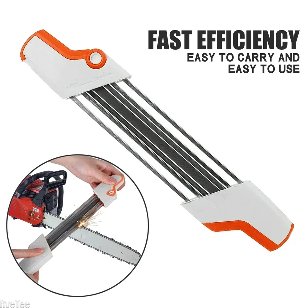 2 IN 1 Chainsaw Chain Sharpener Chain File Sharpener 4.8mm Rubbing Wood Teeth Manual Chain Grinding File Sharpener Tool