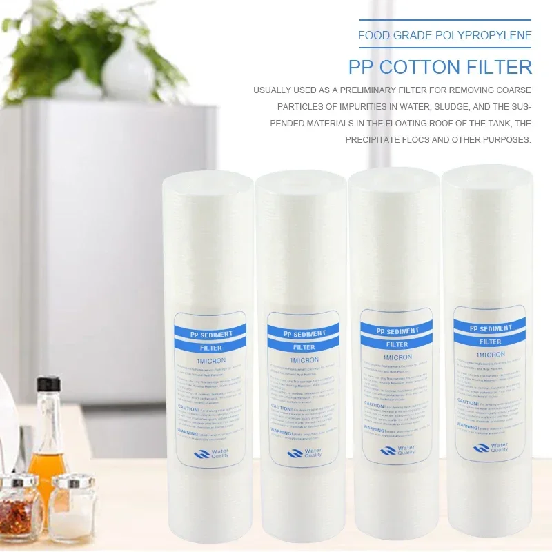Water Purifier 10 Inch 2/4/6pcs 1-Micron Sediment Water Filter Cartridge PP Cotton Filter Water Filter System