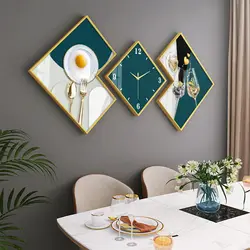 Light Luxury Silent Wall Clock Living Room Art Painting Wall Clocks Modern Design Decoration Restaurant Background Wall Watch
