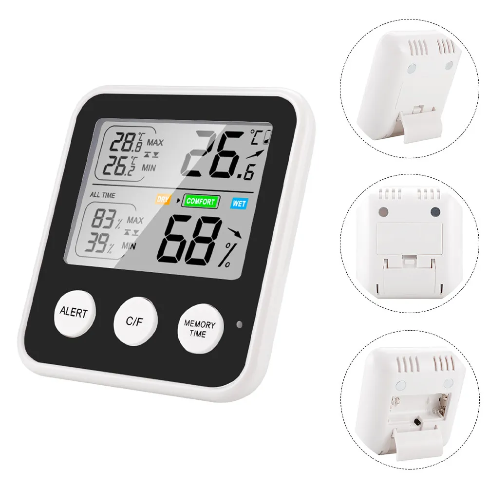 Mini Digital Hygrometer Thermometer ABS Electronic Components Indoor Temperature Humidity Meter for Warehouse Bedroom Office